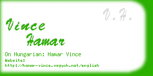 vince hamar business card